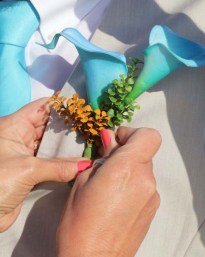 turquoise buttonhole